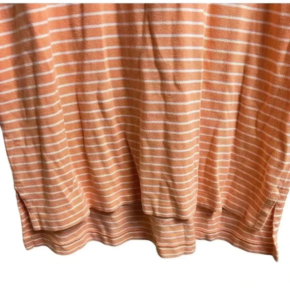 Polo by Ralph Lauren Men's Peach White Stripes Polo Embroidered Blue Logo XL - Picture 7 of 8